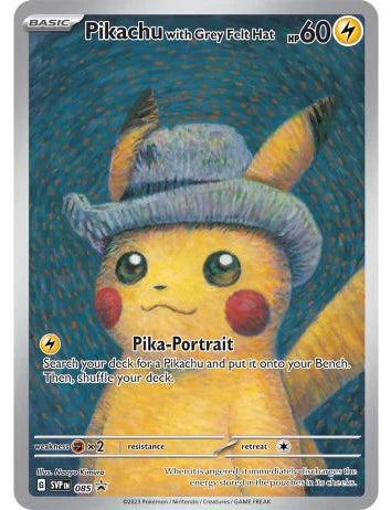 Pokémon Van Gogh Museum Pikachu with Grey Felt Hat Promo (Sealed)